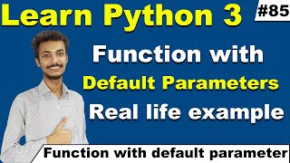 Function with default parameters in Python in Hindi/ Urdu, Functions in Python, Cyber Warriors