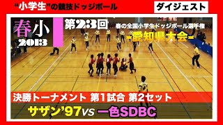 【ドッジボール】第23回春の県大会 決勝T第1試合(2set) サザン’97 vs 一色SDBC