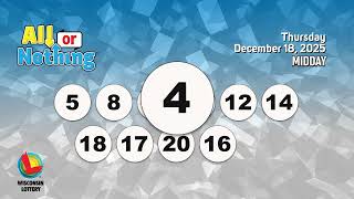 Wisconsin Lottery Midday Draw 12/18/2025