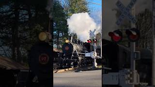 Steam Train in Fading Light #christmas #train #steam #winter #connecticut #whistle  #shorts