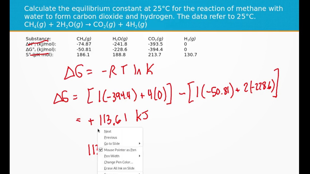 Calculate The Equilibrium Constant - YouTube