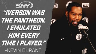 Nets vs Celtics: Kevin Durant on passing Allen Iverson in all-time scoring | Nets Post Game | SNY