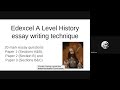 Edexcel History - A Level History essay writing technique