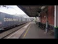 drs class 68 defiant 68005 roars through nuneaton . mega thrash