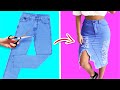 Transformação de Calça jeans em Saia Fácil! Os Melhores Truques Brilhantes com os seus Jeans Diy