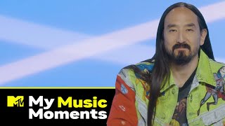 Steve Aoki on the origins of cake-face, Hello Kitty, & competing with Will Smith | My Music Moments