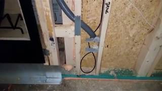 New Construction of fireplace insert. View prior to drywall installation