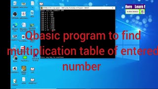 Qbasic program to enter number and find out its multiplication table