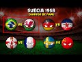 BRASIL en los mundiales PARTE 1  COUNTRYBALL 1930-1990