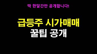 급등주 시가매매 꿀팁 공개