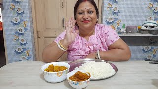 ASMR MUKBANG BIGBITES EATING RICE,  FULKOPI DIYE FISH CURRY AND SPICY CHICKEN CURRY 🍛