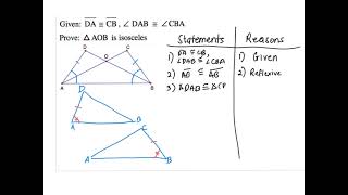 Proving Triangle Congruence (with overlapping triangles) Example 1