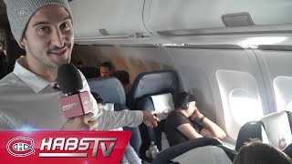Phillip Danault gives a tour of the Habs plane