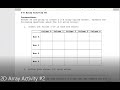 JAVA - Lesson #97 - APCSA - 2D Array Activity #2