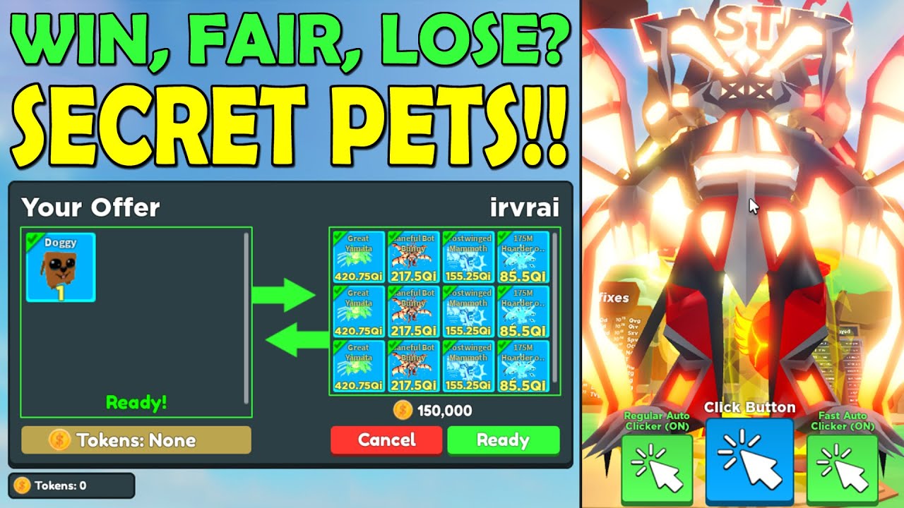 I TRADED TONS OF SECRET PETS in Clicker Simulator (Roblox) INSANE TRADE?! WIN FAIR LOSE TRADES?