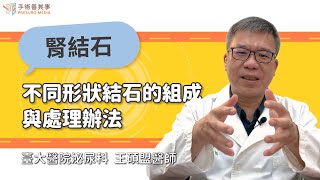 【不同形狀腎結石的組成與處理辦法】王碩盟醫師／臺大醫院泌尿科｜手術善其事