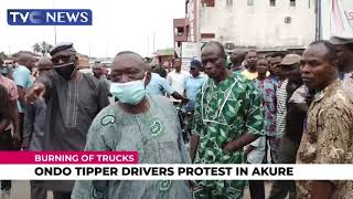 Ondo Tipper Drivers Protest In Akure