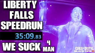 4 Idiots try speedrunning LIBERTY FALLS in BLACK OPS 6 ZOMBIES