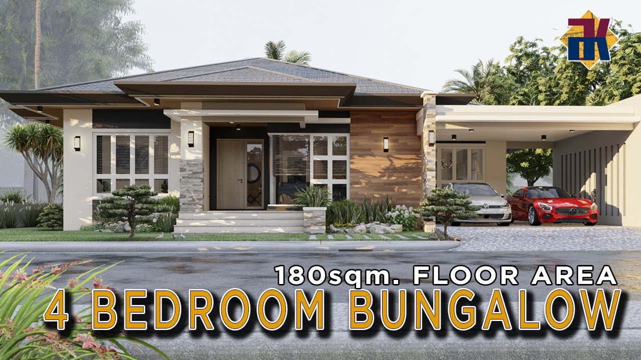 HOUSE DESIGN 4 Bedroom Bungalow | 180sqm | Exterior & Interior ...