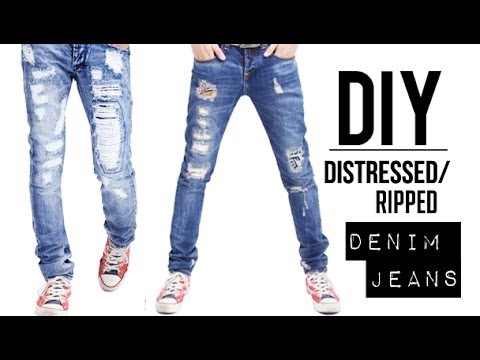 HOW TO: DISTRESSED DENIM JEANS (EASY) | DIY TUTORIAL | JAIRWOO HOW TO: DISTRESSED DENIM JEANS (EASY) | DIY TUTORIAL | JAIRWOO