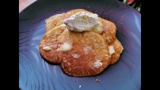 Keto Coconut Flour Pancakes with Citrus Compound Butter and Bourbon Maple Whipped Cream