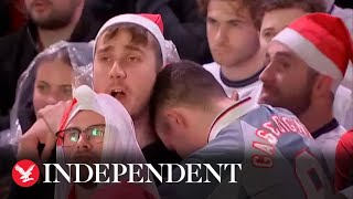 England fans react to Harry Kane's two penalties against France