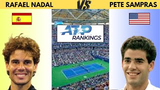 NADAL VS SAMPRAS their ATP ranking according to their age
