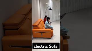 The electric sofa bed can lie flat. It is a big bed when opened and a straight sofa when folded #fyp