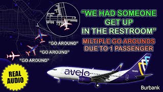 Passenger causes multiple go arounds at Burbank Airport. Real ATC