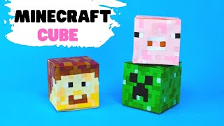 How to make origami SEAMLESS CUBE [origami Minecraft]