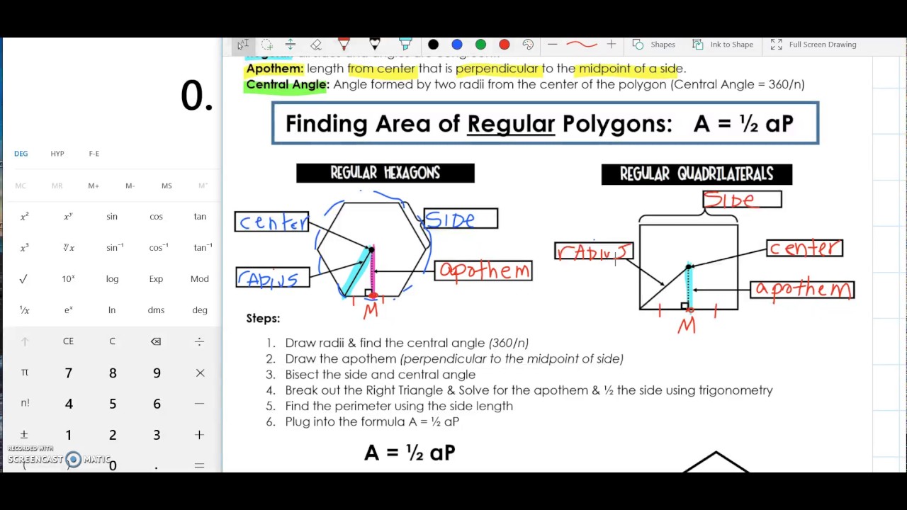 Area Of Regular Polygons Part 1 - YouTube