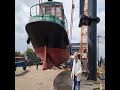 impressive large ship launching