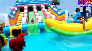 Song For Kids Baby Shark Dance - Kids Fun Play Balloon Banana Boad Water Slide on WaterPark Gofun