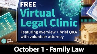 SC Bar Free Virtual Legal Clinic - Family Law