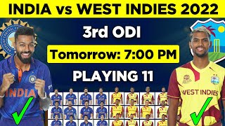 India vs West Indies 3rd ODI Playing 11 | Ind Playing 11 vs Wi | Ind vs WI 3rd ODI Playing 11