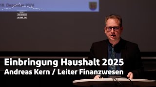 Haushaltsrede 2025 von Stadtkämmerer Alexander Kern