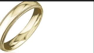 Milgrain Comfort Fit 4mm 14K Yellow Gold Mens Wedding Band, Size 14 - SuperJeweler.com