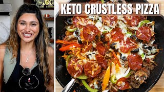 KETO CRUSTLESS PIZZA! How to Make Keto Supreme Pizza