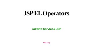 JSP Expression Language Operators