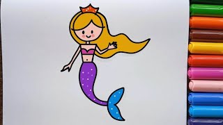 Easy Mermaid Drawing - Learn 2 Draw #drawing #mermaid #essydrawing