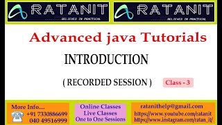Advanced java Tutorials || Introduction || by Mr.Ratan || class-03