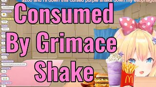 Momo gets consumed by The Grimace Shake