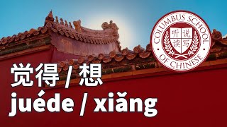 Juéde 觉得 vs. Xiǎng 想 | Ask A Chinese Teacher #58 | Columbus School of Chinese