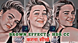 How to edit Brown effect + HDR CC  In Alight motion 😲🤩😍|| Full Tutorial Vedio || Secret editor