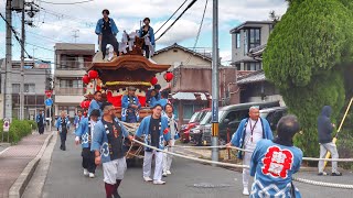 令和5年　東大阪市　三野郷地区　津原神社秋祭り　宵宮　玉串だんじり　午前の部　河内花園駅周辺曳行