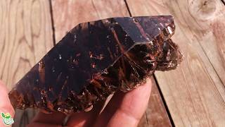 レッドエピドート イン スモーキークォーツ Red Epidote in Smoky Quartz【Mineral Stone】