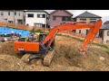 日立zaxis 200土砂捲り 土工事作業風景　動画最後にはpapapa tvパヤトの作業終いをご覧下さい　ショベルカー　ユンボ　excavator ダンプ積込　はたらくくるま