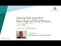 Giving USA and the New Age of Philanthropy