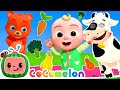 ANIMALS Yes Yes Vegetables + Old Macdonald! 🎶 | Dance Party | CoComelon Nursery Rhymes & Kids Songs