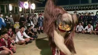 2022 大塩天満宮秋祭り　宵宮　毛獅子　牛谷丁